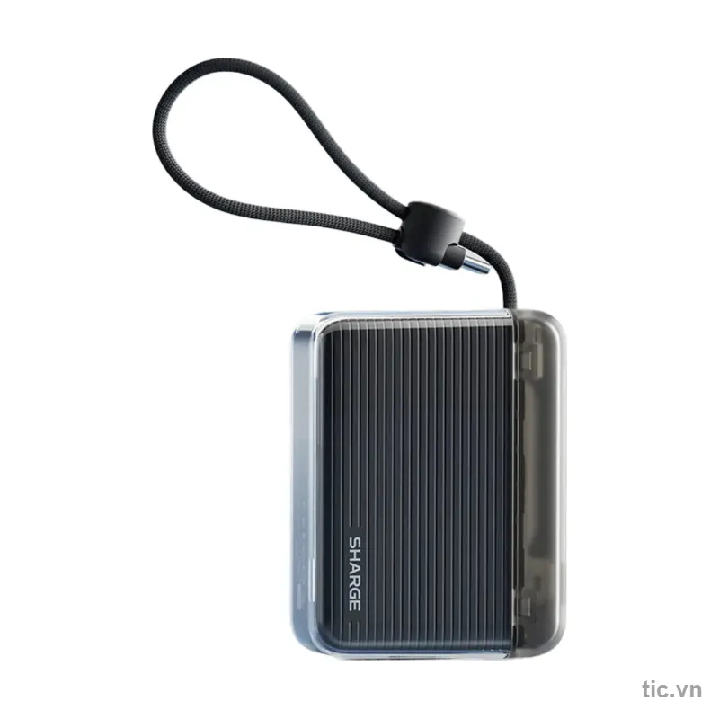 Sạc Dự Phòng Sharge Flow Go P4 10000mAh 22.5W Xanh Dương - Cáp Liền
