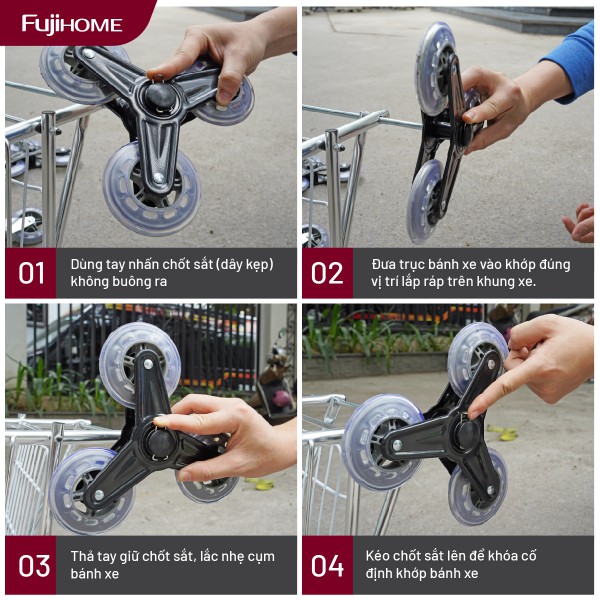 Xe đi chợ gấp gọn, leo cầu thang Fujihome SC-260NEW4