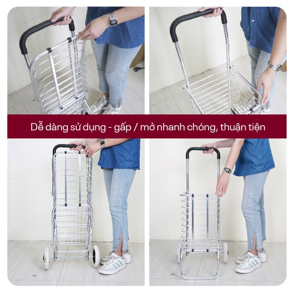 Xe kéo đi chợ gấp gọn Fujihome SC-250NEW2