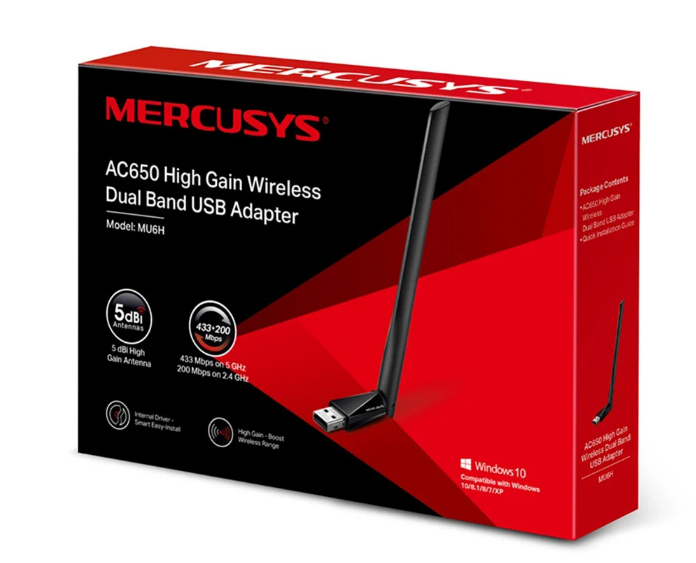 USB Wifi Mercusys MU6H băng tần kép AC650 Thương hiệuMercusys | Hàng chính hãng