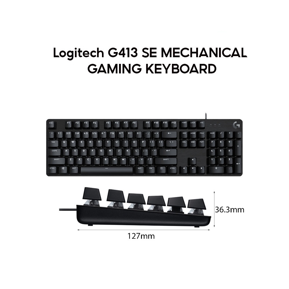 Bàn phím LOGITECH G413 TKL SE MECHANICAL GAMING – ĐEN (BLACK)