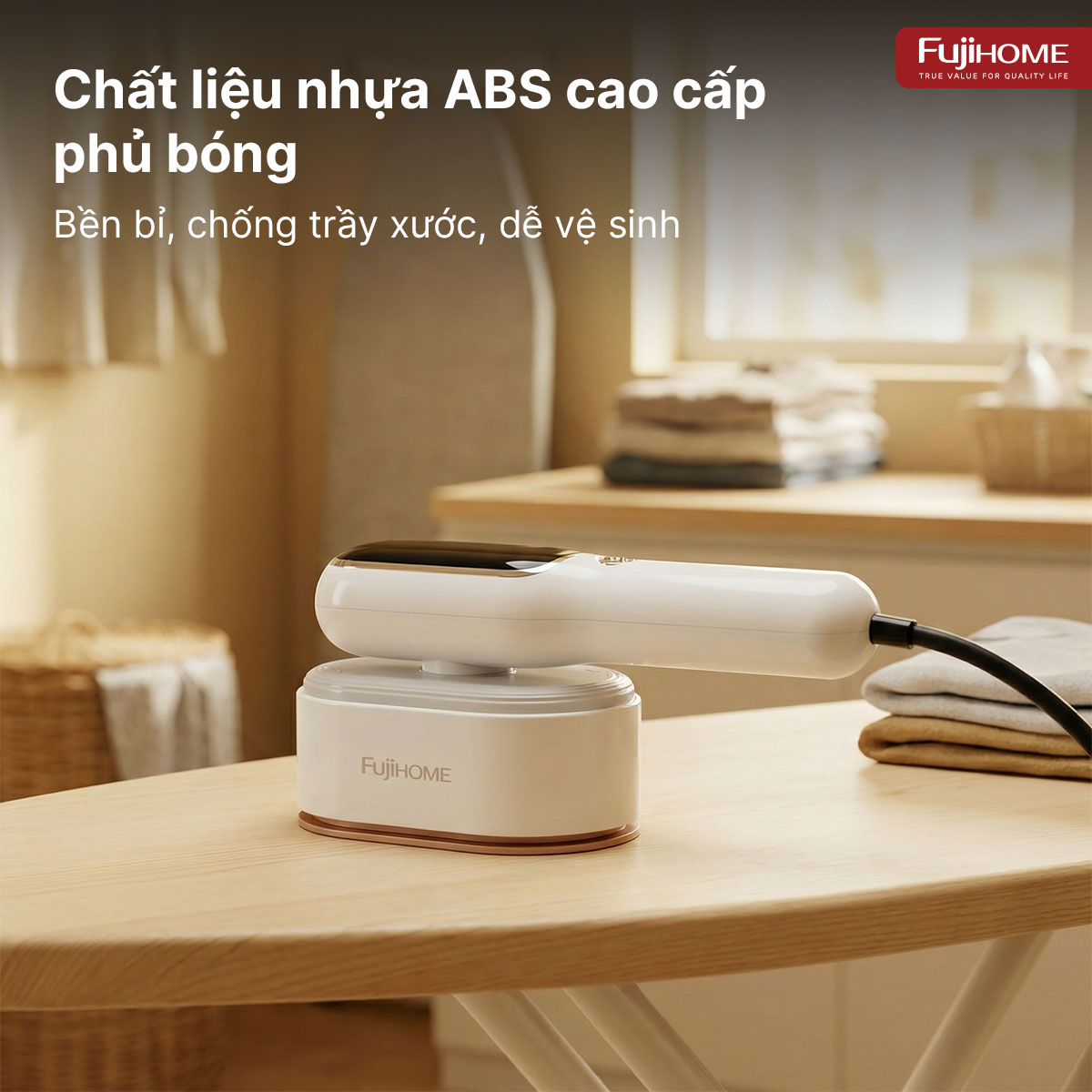 Bàn là hơi nước cầm tay Fujihome SI718AW 1200W trắng bạc | Hàng chính hãng