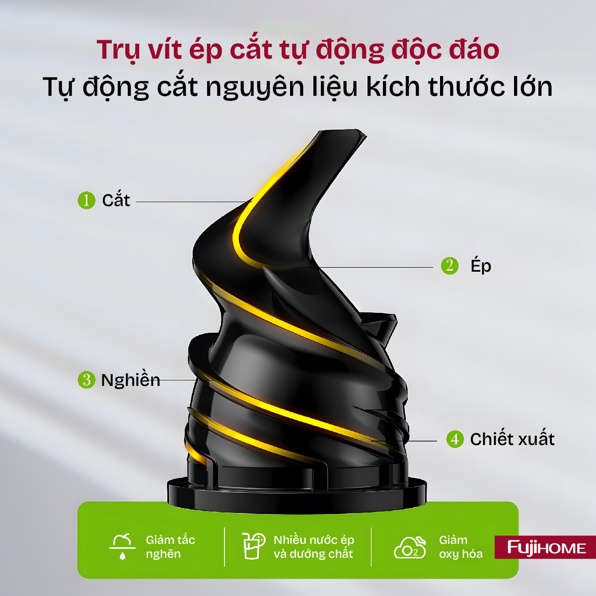 Máy ép chậm mini Fujihome SJ08 130W động cơ DC | Hàng chính hãng
