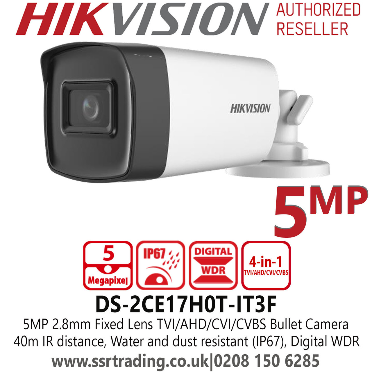Hikvision Camera HD-TVI 5MP DS-2CE17H0T-IT3F | Hàng chính hãng