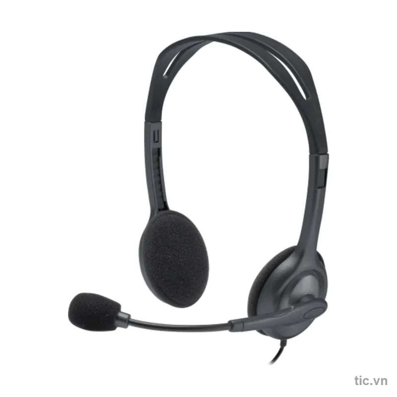 Tai nghe Logitech H111 Stereo Headset có mic, jack 3.5mm, Đen Chính Hãng