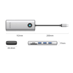 Hub đa năng 8 trong 1 cổng TypeC PW11-8P-SV-EP | Hàng chính hãng
