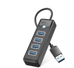 Bộ chia USB HUB USB-A sang 4 cổng USB3.0 HUB ORICO PW4U-U3-015-BK-EP | Hàng chính hãng