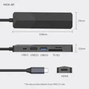 Đế cắm đa năng 5 trong 1 cổng Type C MDK-5P-BK-BP | Hàng chính hãng