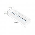 Bộ chia USB HUB 10 cổng USB 3.0 với các công tắc riêng lẻ CT2U3-10AB-WH | Hàng chính hãng