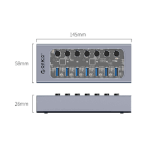 Bộ chia USB ORICO HUB 7 cổng USB 3.0 BT2U3-7AB-GY | Hàng chính hãng
