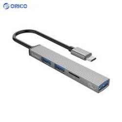 Bộ chia USB HUB ORICO 4 cổng USB 3.0 & 2.0 + Cardreader TF AH-A12F-GY-BP | Hàng chính hãng