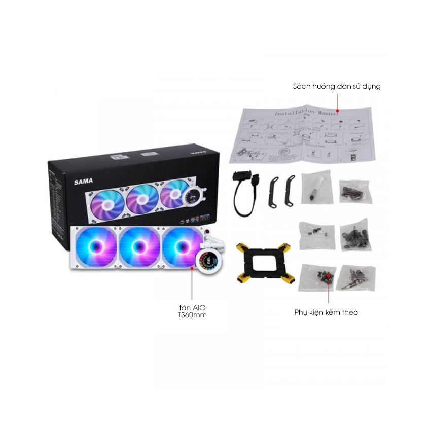 TẢN NHIỆT NƯỚC SAMA T360MM WHITE (MÀU TRẮNG) | Hàng chính hãng