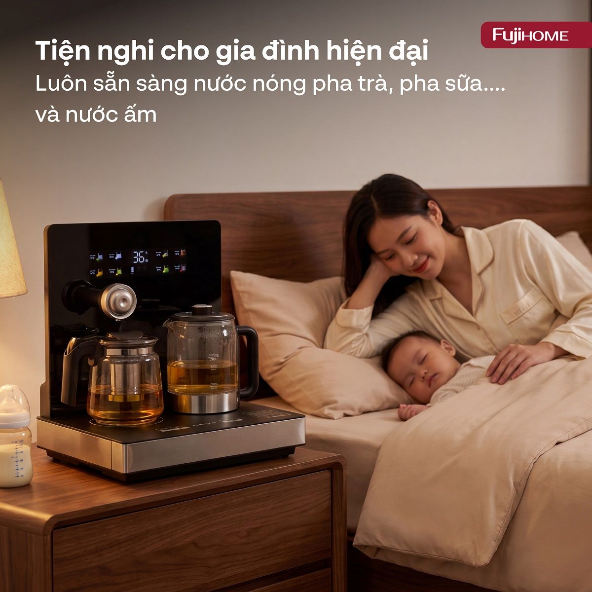 Máy pha trà nước nóng để bàn thông minh Fujihome TB503T | Hàng chính hãng