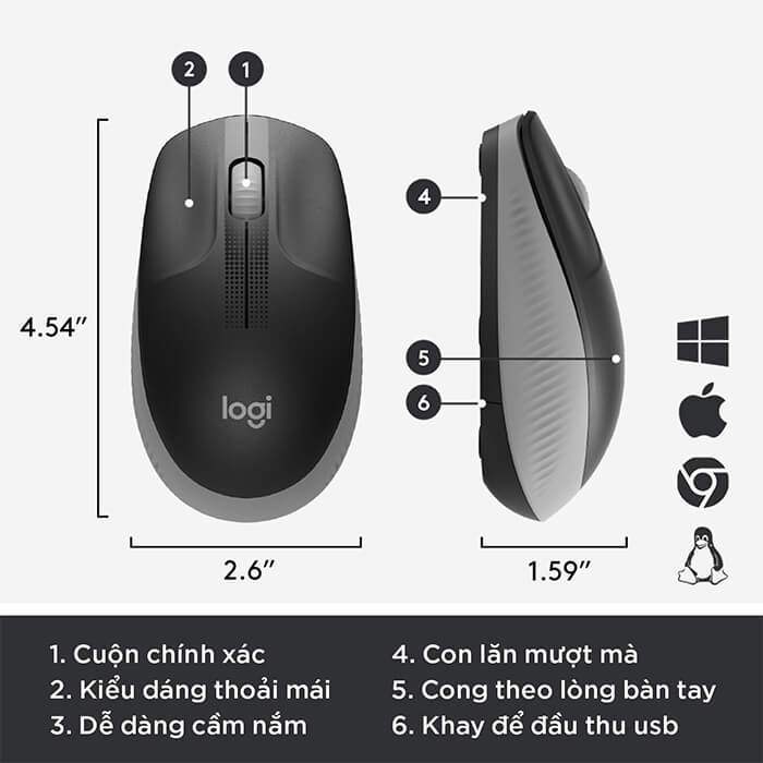 Chuột không dây Logitech M191 (910-005927) | Hàng chính hãng