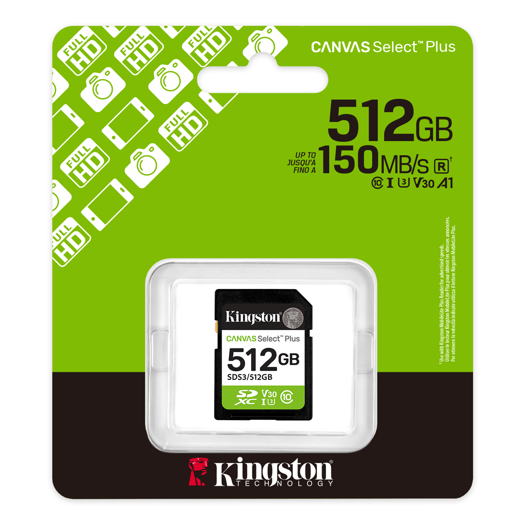Thẻ Nhớ MicroSD Kingston 512GB Canvas Select Plus
