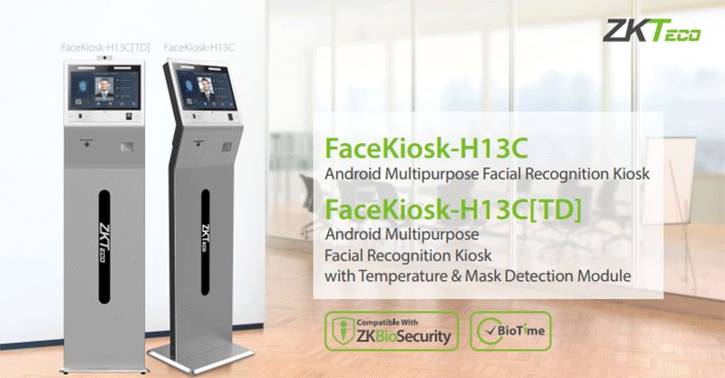 THIẾT BỊ NHẬN DẠNG KHUÔN MẶT ĐA NĂNG ZKTECO FACEKIOSK-H13C | Hàng chính hãng