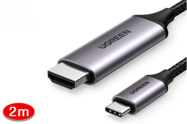 Cáp USB Type C to HDMI dài 2M Ugreen 50571 hỗ trợ 4K@60Hz | Hàng chính hãng