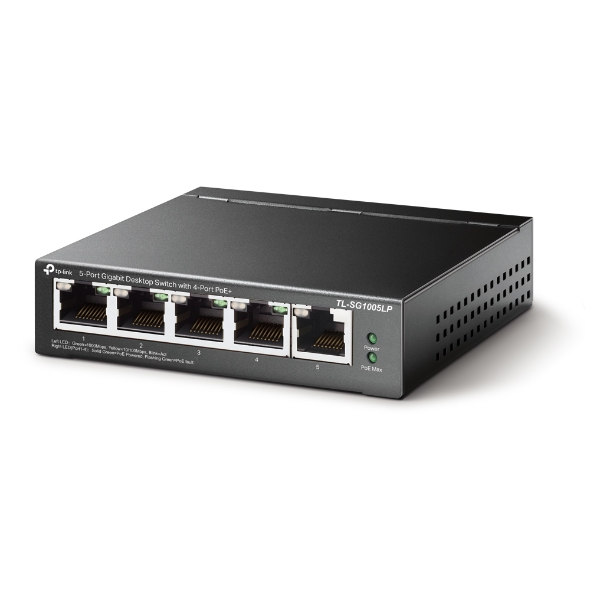 Switch Để Bàn 5 Cổng Gigabit với 4 Cổng PoE+ TP-Link TL-SG1005LP | Hàng chính hãng