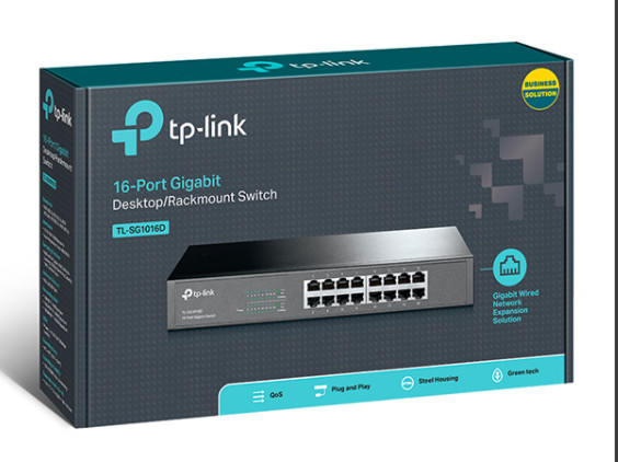 Switch 16 Cổng Gigabit 1000Mbps (Vỏ Kim Loại) TP-Link  TL-SG1016D | Hàng chính hãng
