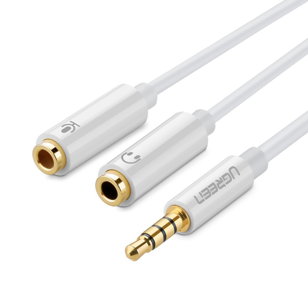 Cáp chuyển Audio 3.5mm sang 1 đầu Audio 3,5mm, 1 đầu Microphone Ugreen 10789 | Hàng chính hãng