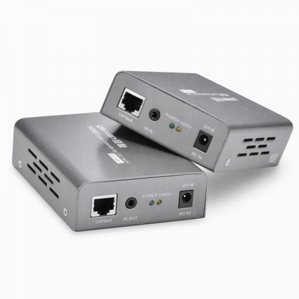 Bộ kéo dài HDMI 50m-60m-70m qua cáp mạng cat5,6 có điều kiển IR đen Ugreen 40210 | Hàng chính hãng