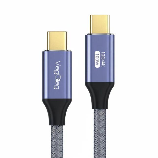 Cáp USB-C 3.1 VegGieg V-H921 – 100W, 10Gbps, 4K@60Hz, dài 2m