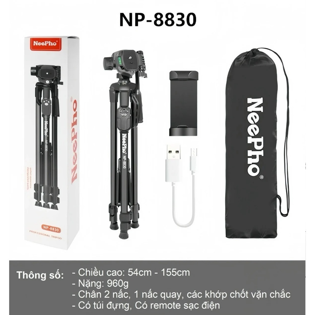 Chân Máy Ảnh & Điện Thoại Tripod NeePho NP-8830