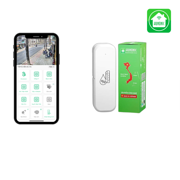 Cảm biến nhiệt độ và độ ẩm Hunonic (Bluetooth Mesh)