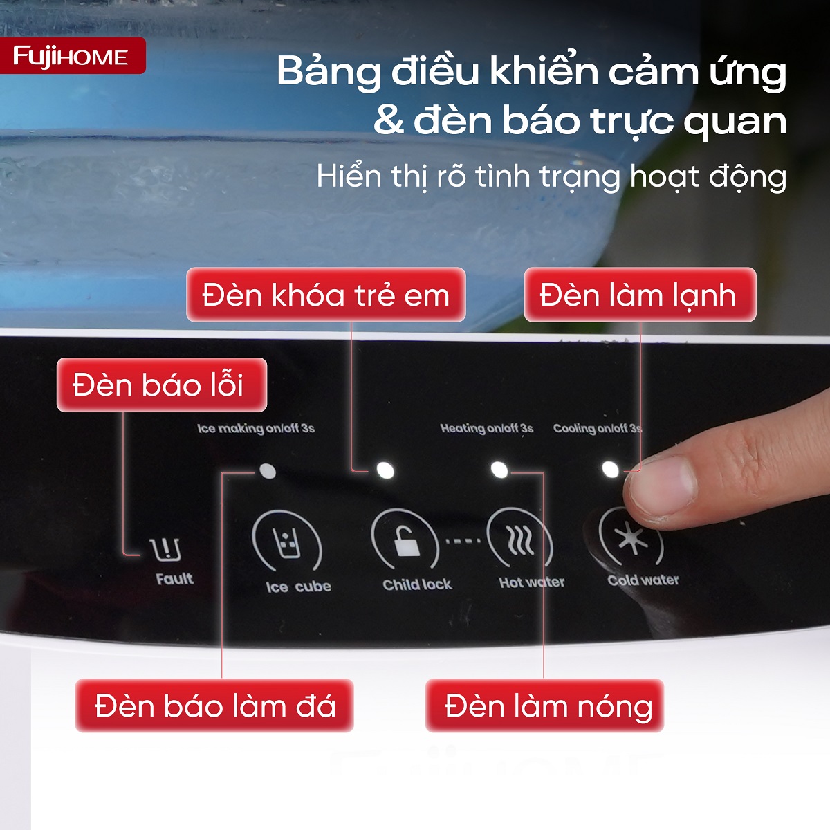 Cây nước nóng lạnh tích hợp làm đá Fujihome WD593C-IM | Hàng chính hãng