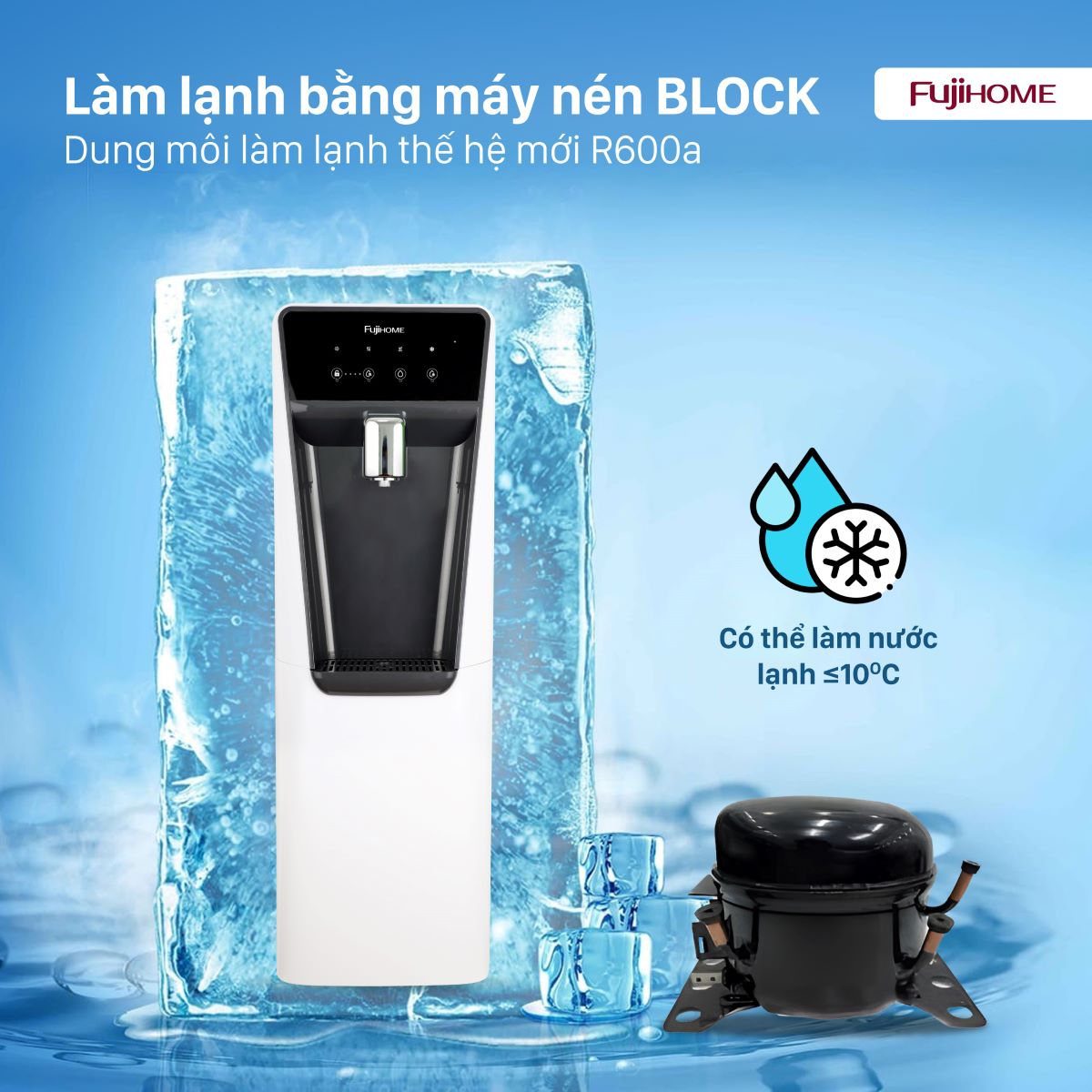 Máy lọc nước RO thương mại nóng lạnh Fujihome WP9201C | Hàng chính hãng