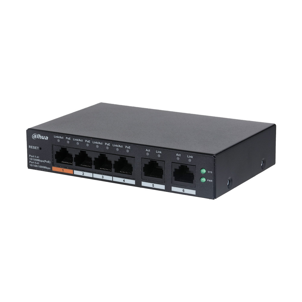 Switch PoE Cloud 6 port với 4 port PoE DH-CS4006-4ET2ET-60 | Hàng chính hãng