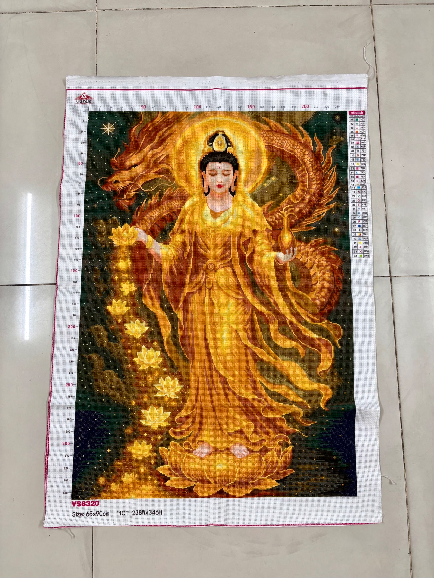 Tranh thành phẩm Quan âm VS8320, kt 65 x 90 cm