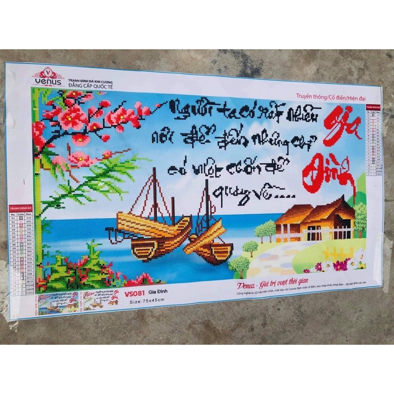 [Đính sẵn] Tranh đính đá Gia đình VS081