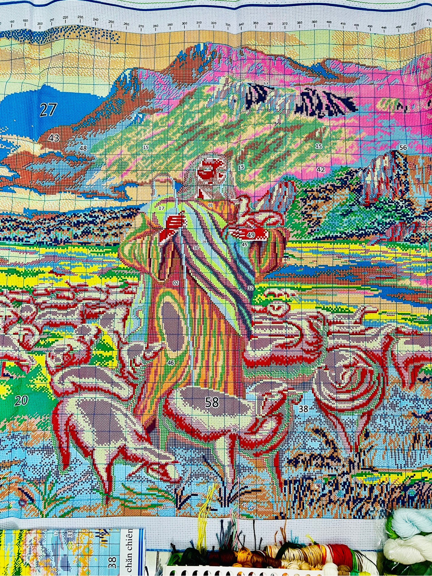 Tranh thêu kín Chúa chăn chiên MN0230