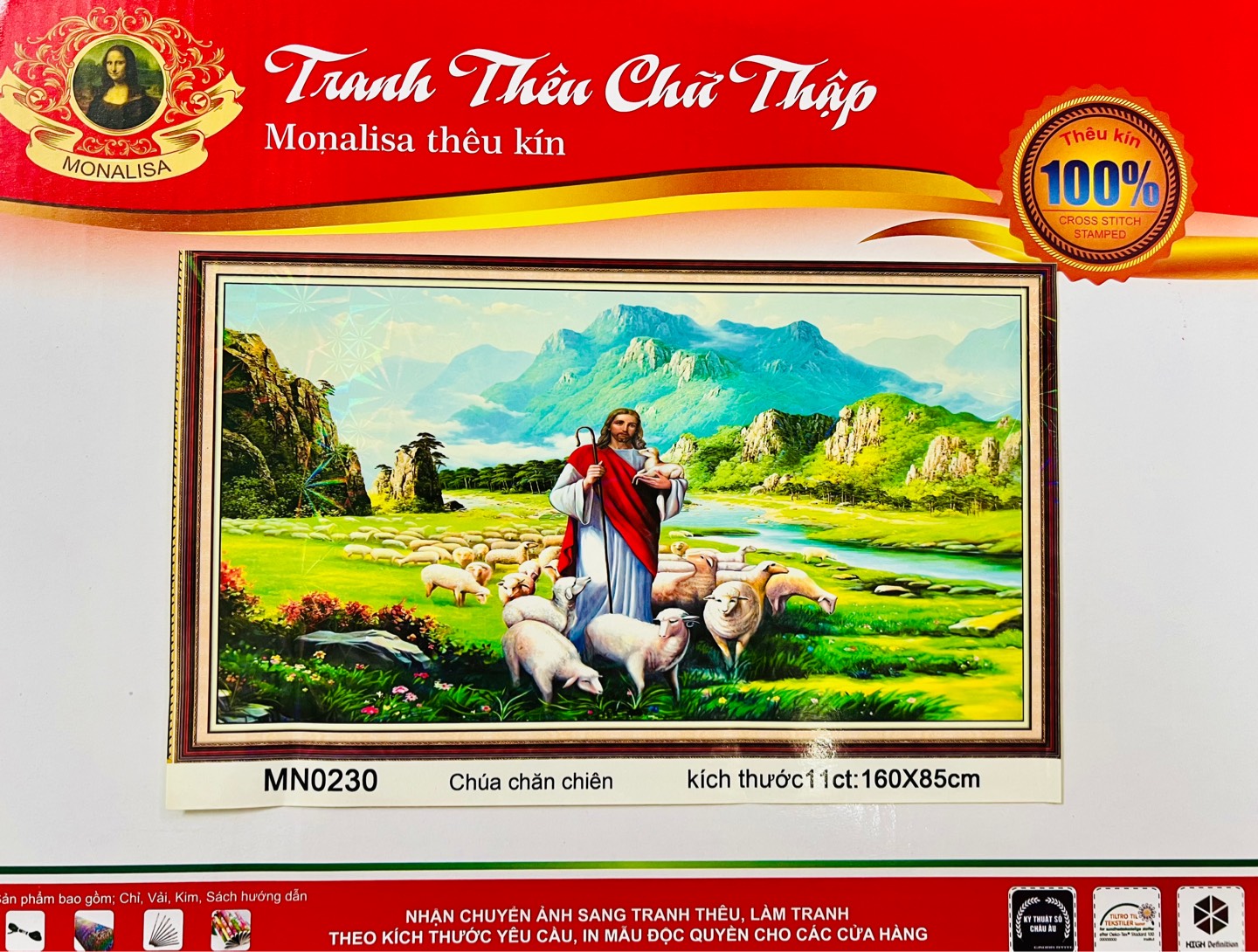 Tranh thêu kín Chúa chăn chiên MN0230
