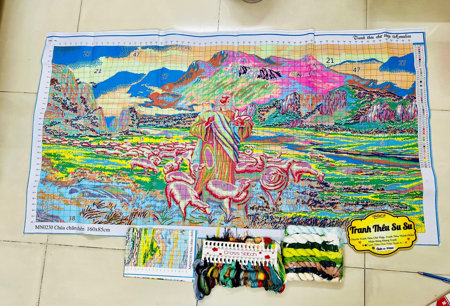 Tranh thêu kín Chúa chăn chiên MN0230