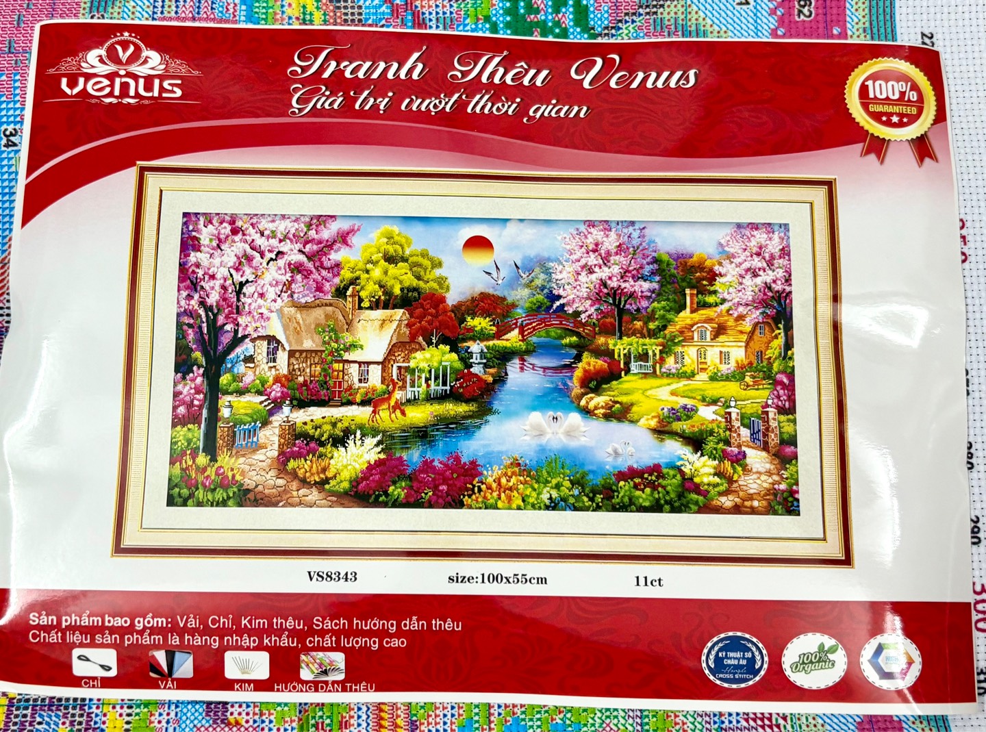 Tranh thêu ngôi nhà hạnh phúc VS8343, kích thước 100 x 55 cm