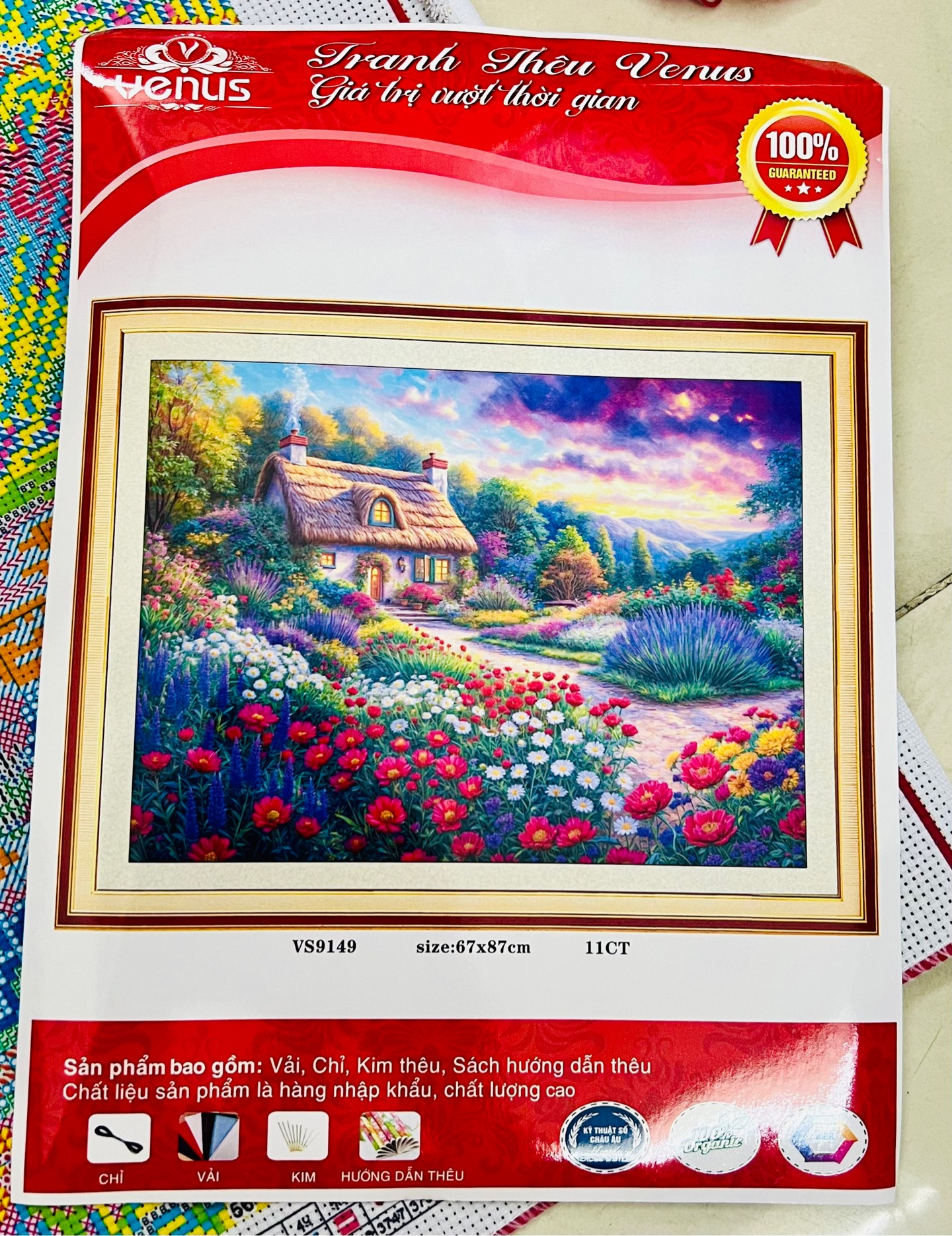 TRANH THÊU KÍN PHONG CẢNH YÊN BÌNH VS9149, KÍCH THƯỚC 67 x 87 cm