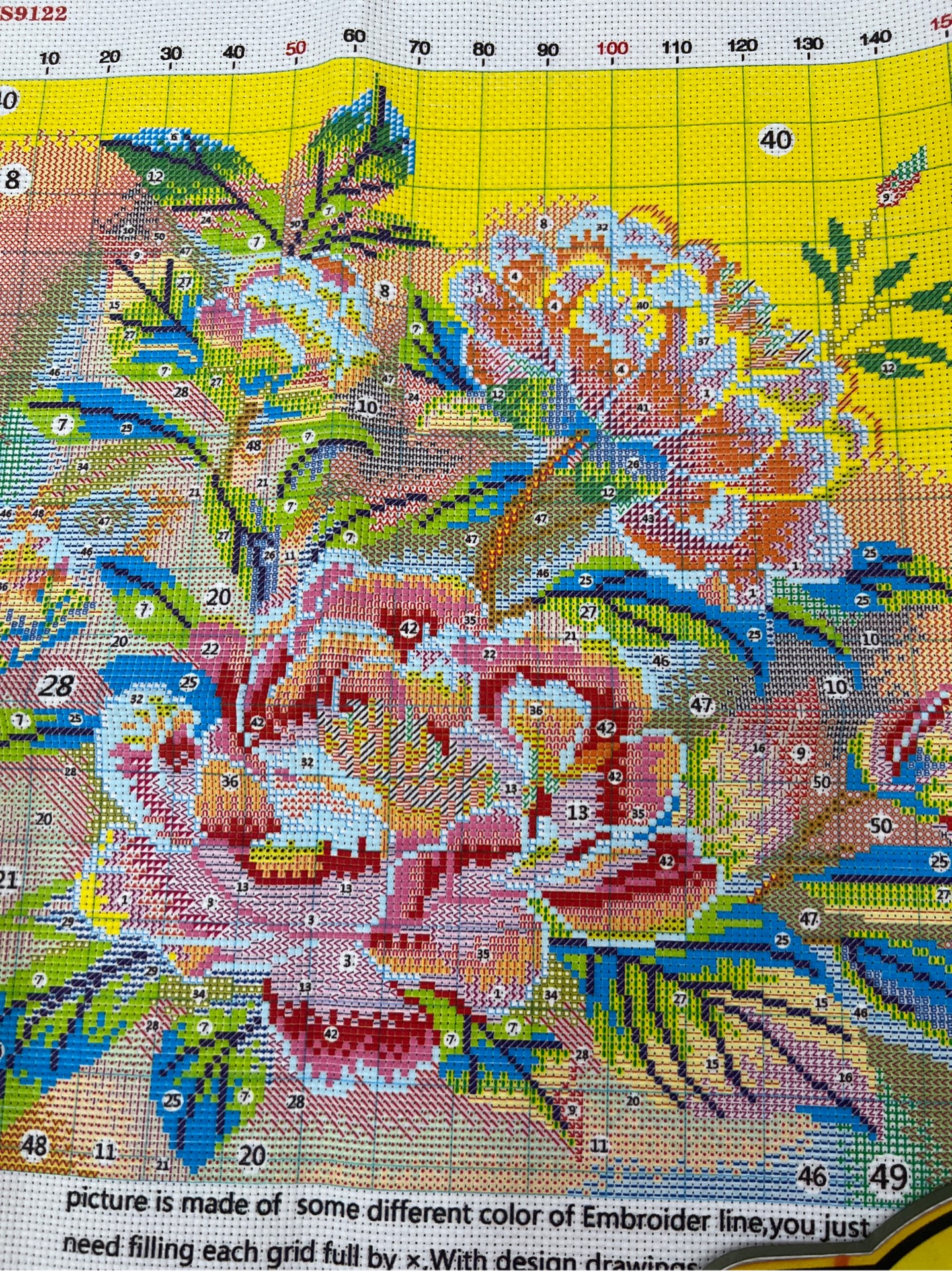 Tranh hoa mẫu đơn VS9122, kích thước 50x50 cm