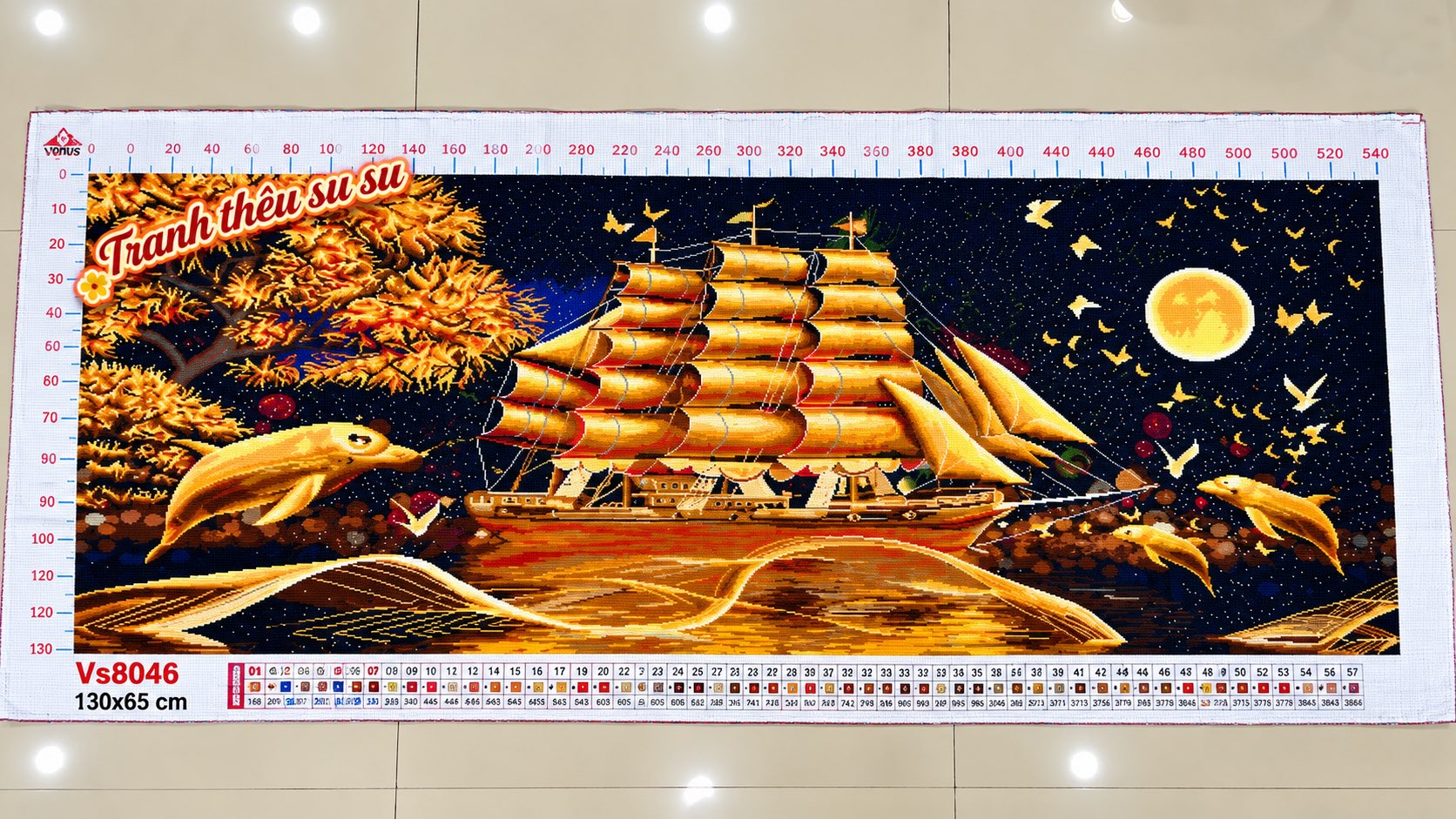 Tranh thành phẩm Thuận buồm xuôi gió VS8046, kích thước 130x65 cm