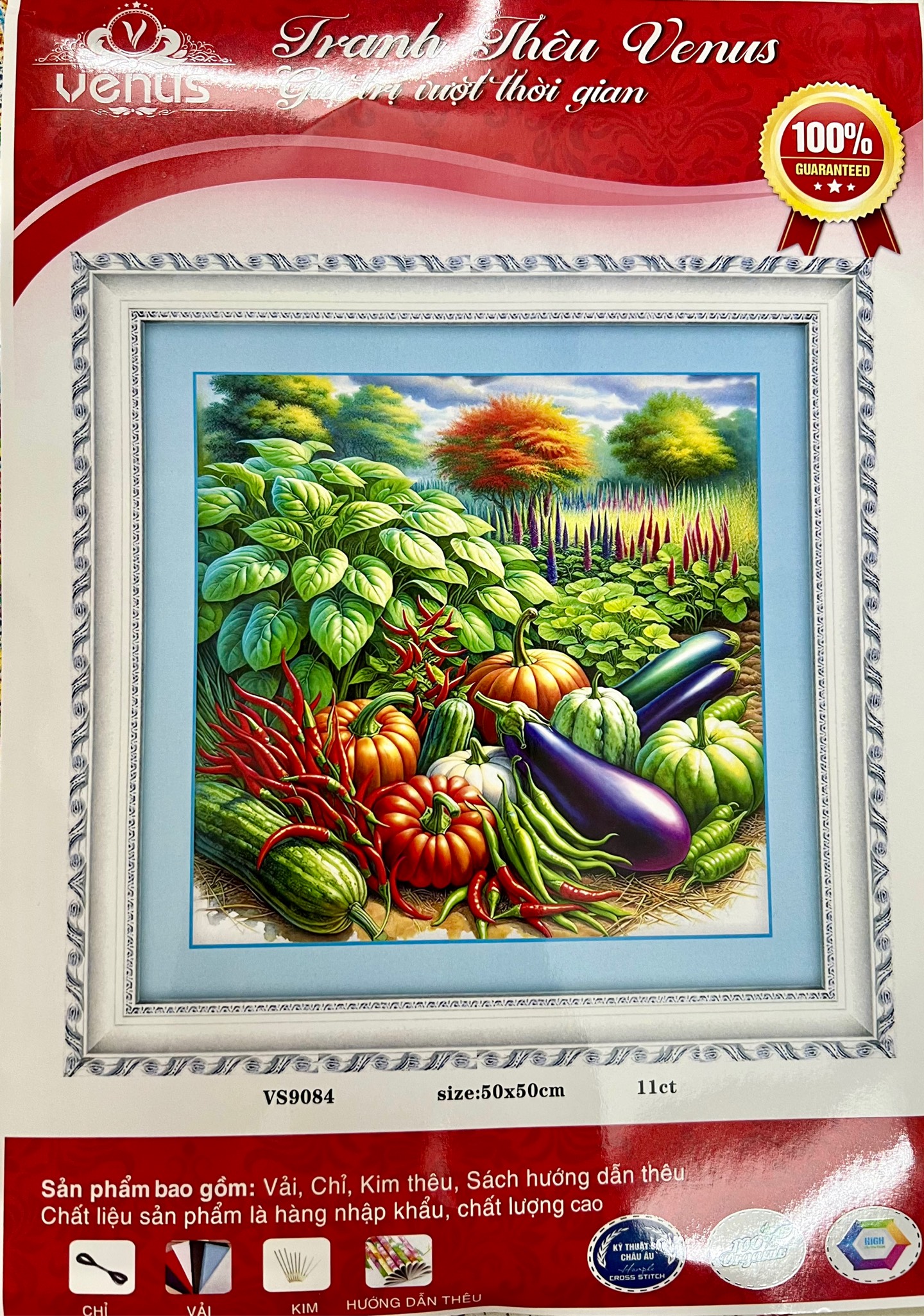 Tranh thêu kín rau củ quả VS9084, kích thước 50x  50 cm