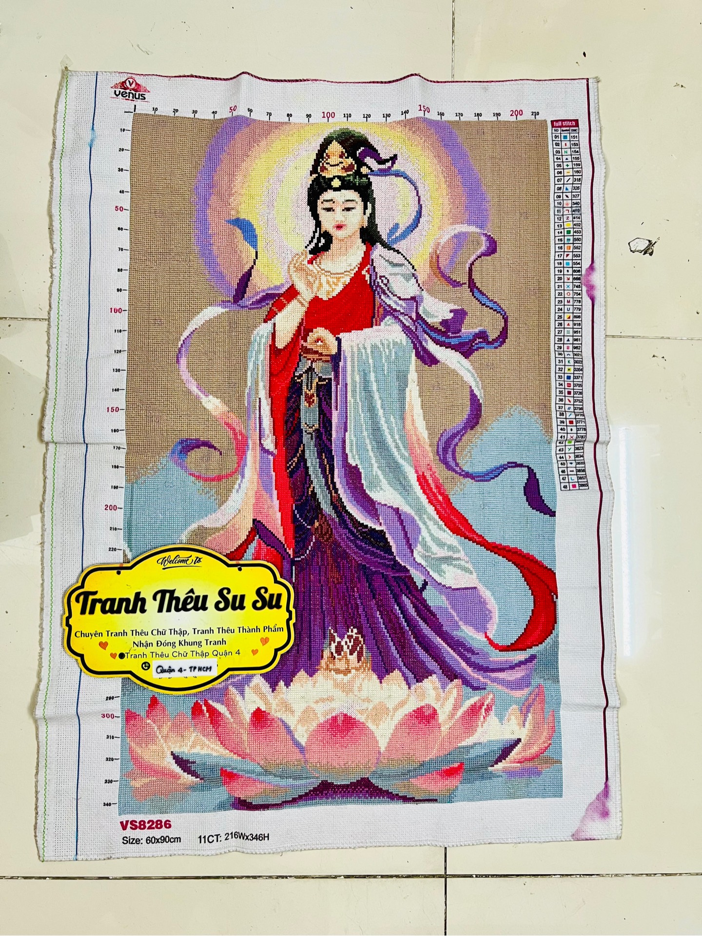 Tranh thành phẩm Quan âm ban phước