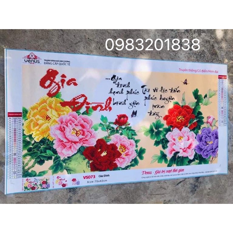 [Đính sẵn] Tranh đá Gia đình thành phẩm