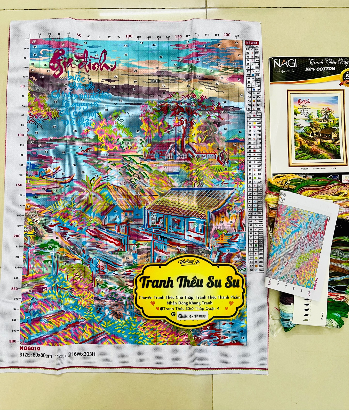 TRANH THÊU KÍN GIA ĐÌNH NG6010, KÍCH THƯỚC 60 x 80 cm