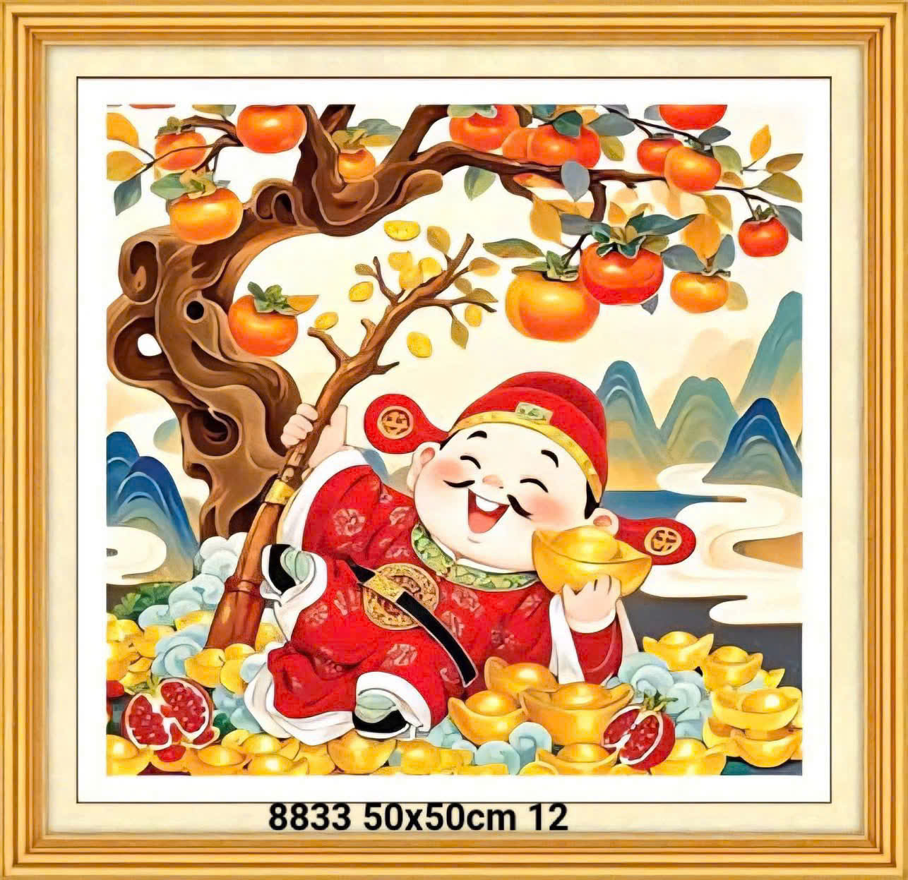 Tranh thêu kín Thần tài gõ cửa vs8833, vs8834, vs8836, vs8837