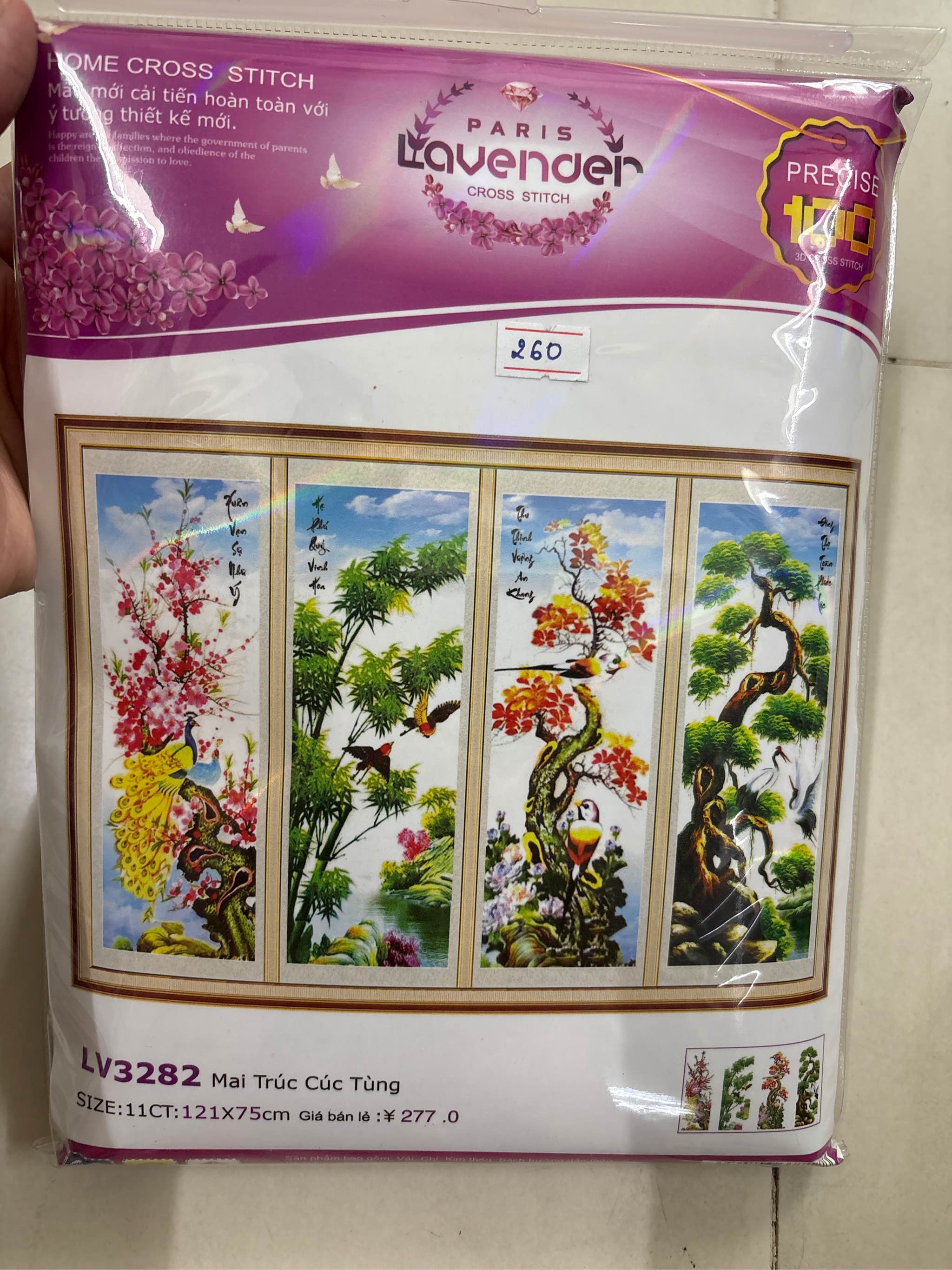 Tranh thêu chữ thập Tứ quý LV3235, LV3236, LV3266, LV3282, LV3313, LV3262