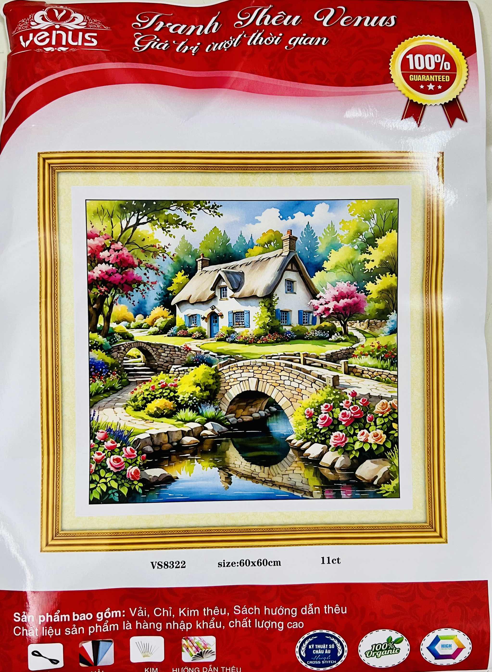 Tranh thêu kín Phong cảnh VS8322, kích thước 75 x 75 cm