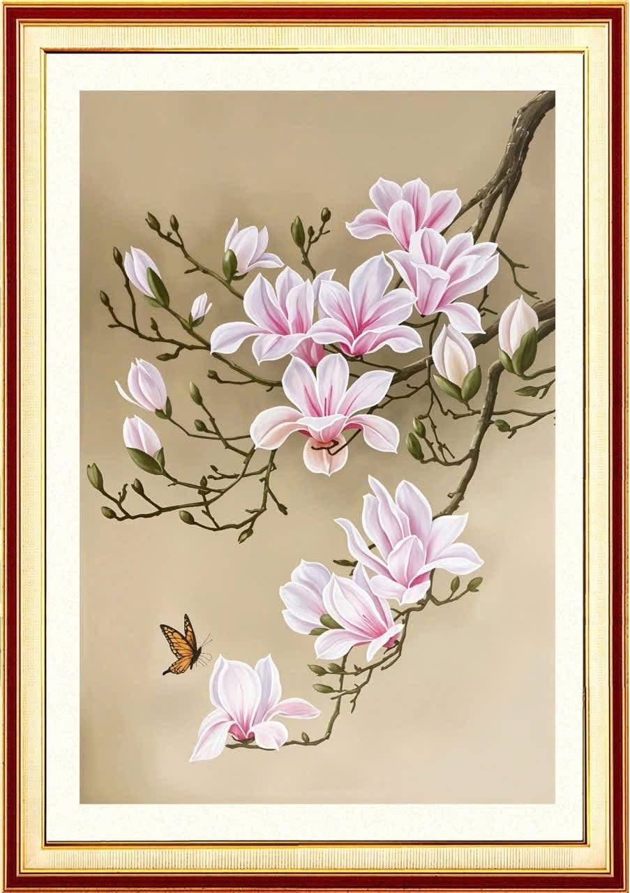 Tranh thêu kín Hoa ngọc lan VS8360, kích thước 60 x 80 cm