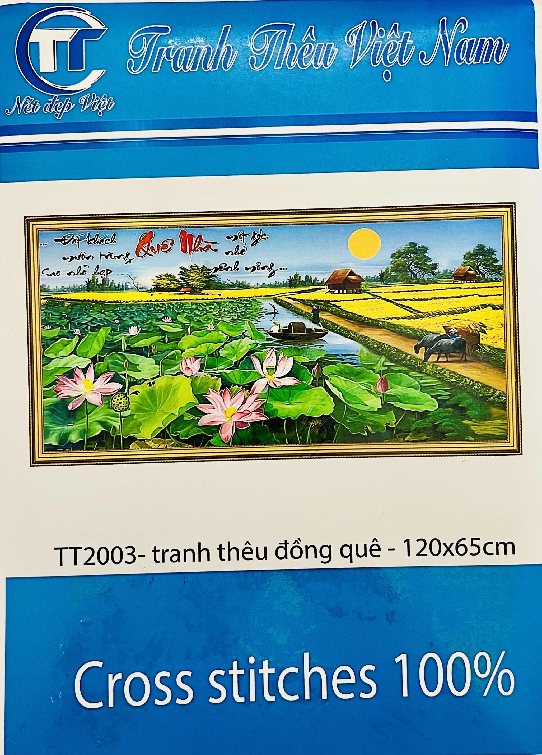 Tranh thêu kín quê hương TT2003, kích thước 120x60 cm