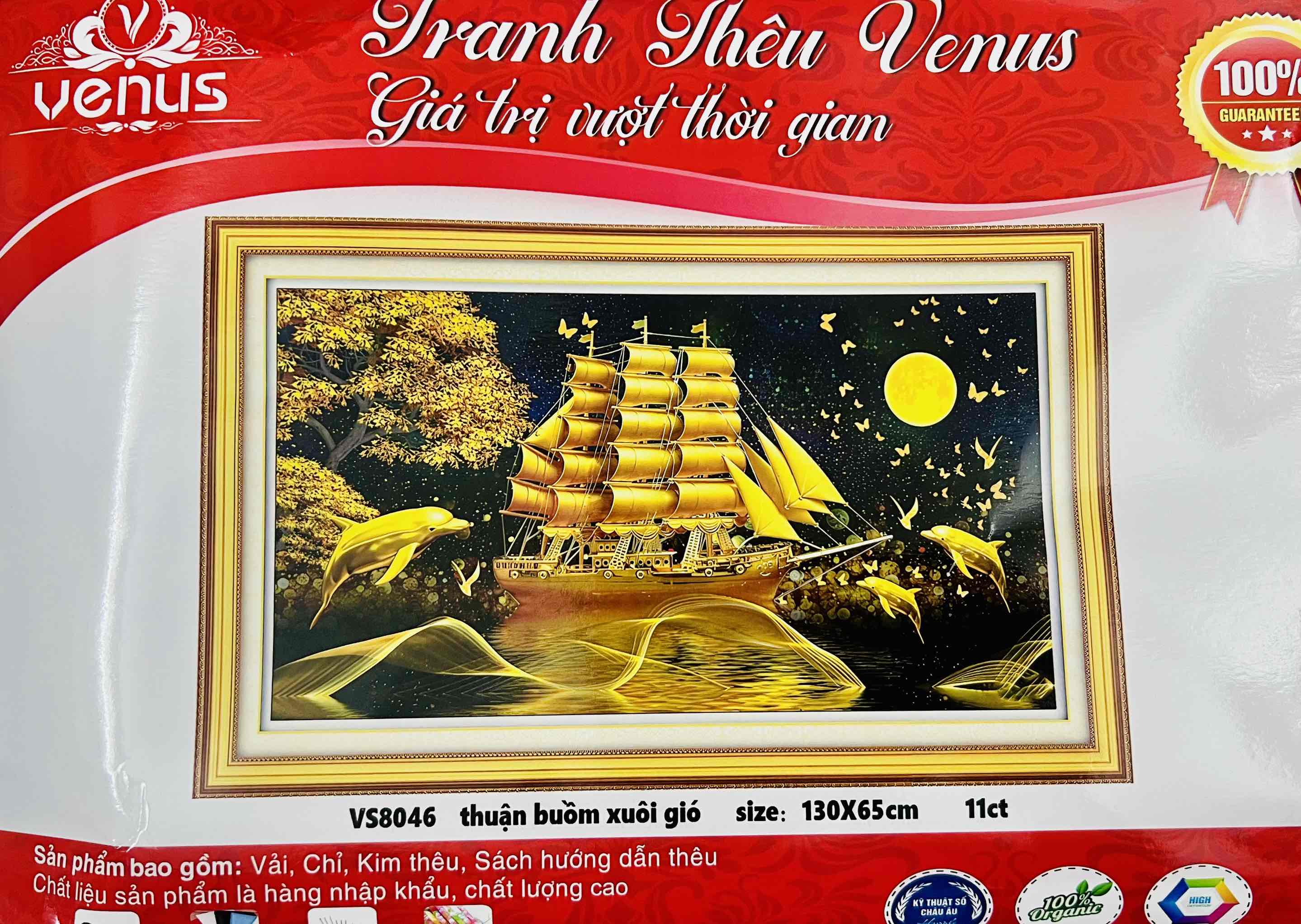 Tranh thêu kín Thuận buồm xuôi gió VS8046, kích thước 130 x 65 cm